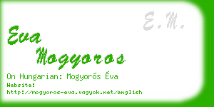 eva mogyoros business card